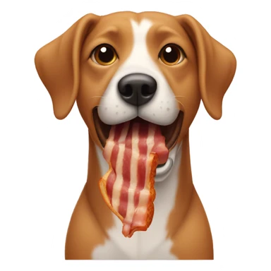 Dog eating bacon sticker