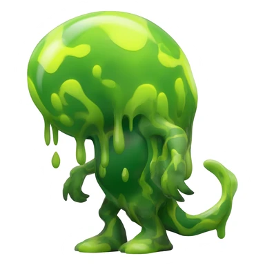 Toxic Chartreuse-Green Slime-Glossed Acid-Patterned Venom-Duskull-Xenomorph-hybrid-creature (full body) sticker