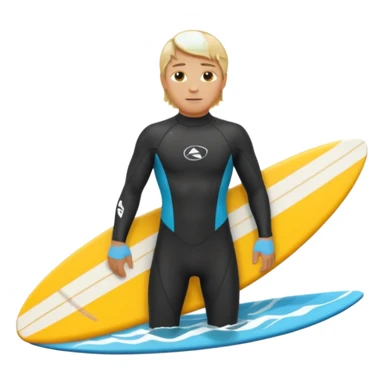 blonde haired white surfer with surfboard  sticker