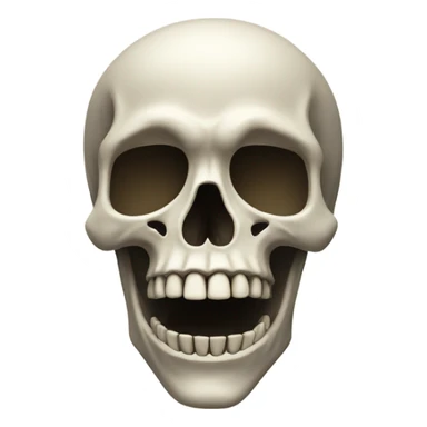 A face of an skeleton with a open mouth sticker