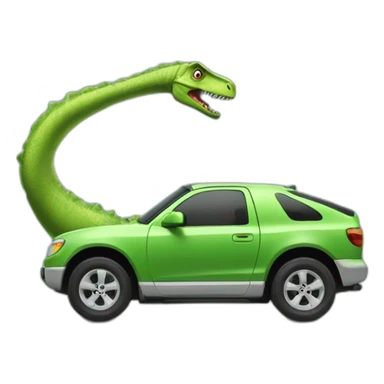 Un dinosaure qui conduit une voiture sticker