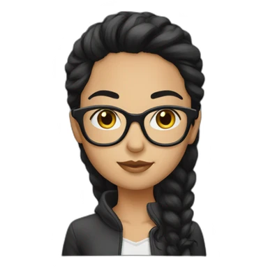 Girl-blackhair-very very -glasses sticker