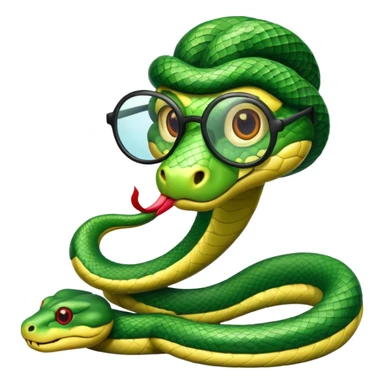 snake with glasses  sticker