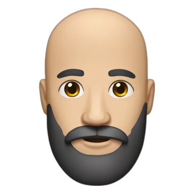 Bald man with a thick black beard sticker