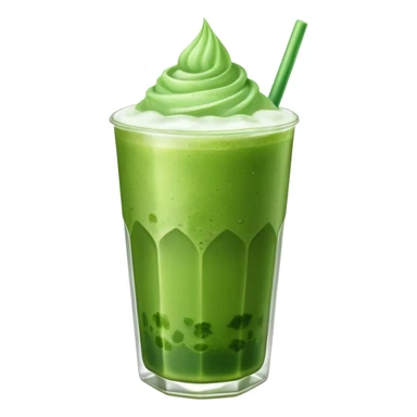 realistic green iced matcha drink sticker
