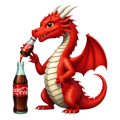 Un dragon tomando cocaa sticker