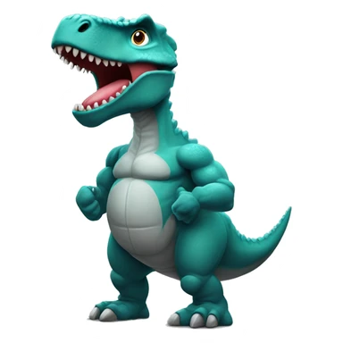 strong dino at gym sticker