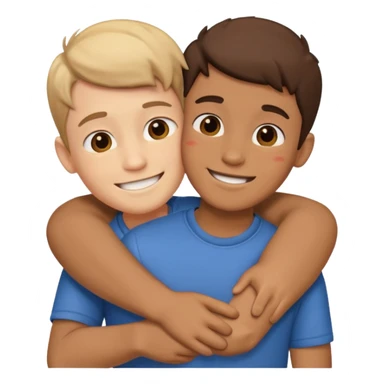 Two boy friends hug sticker
