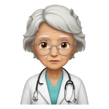 old grumpy woman doctor sticker