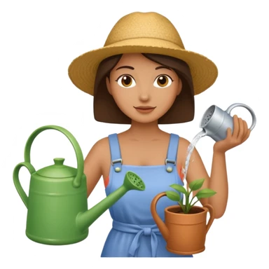 woman with watering pot sticker