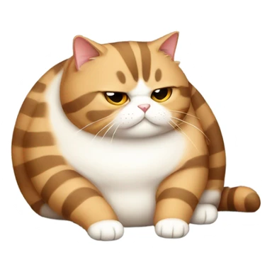 Scottish fat cat of dark reed color in a light stripe lies belly up sticker