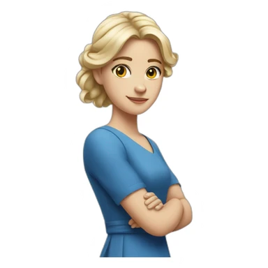 the white girl in the blue dress crossed arms sticker