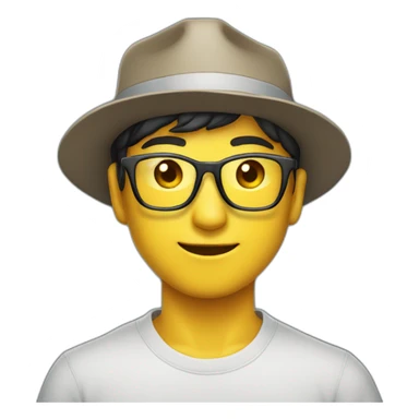 glasses-singaporean-bucket-hat-smirk sticker