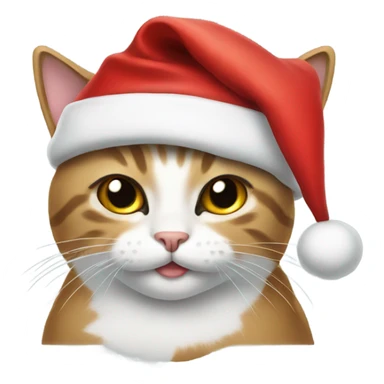 Cat in a Santa hat sticker