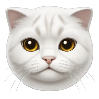 White Scottish fold cat sticker
