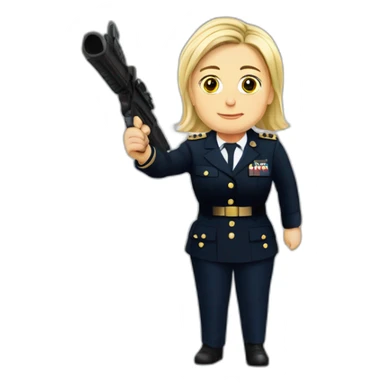 Marine le pen serre la main à un noir sticker