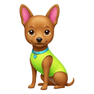 DOG wearring neon fashion dress sticker