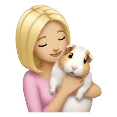 Blonde Woman hugging a guineapig sticker