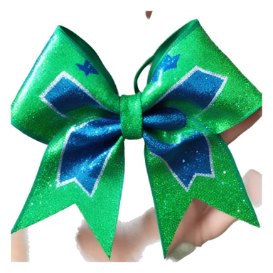 allstar cheer sparkle bow blue and green sticker