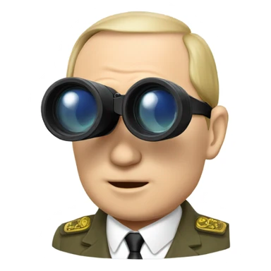 Putin with binoculars, side view sticker