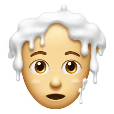 Face covered in milk liquid sticker