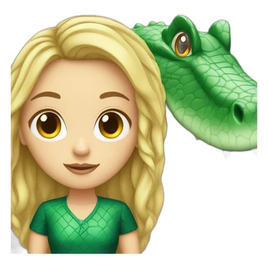 White girl with crocodile head  sticker
