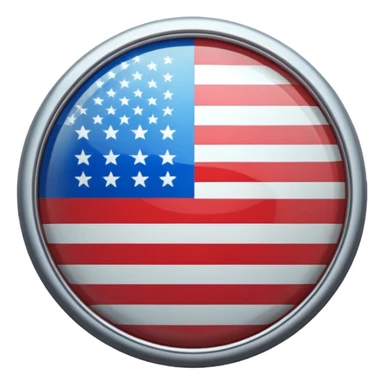 A Circle Shield With American Flag Printed On It sticker