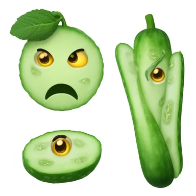 Emoj with cucumber on eyes sticker