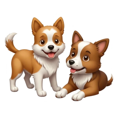 dog playing with another dog sticker