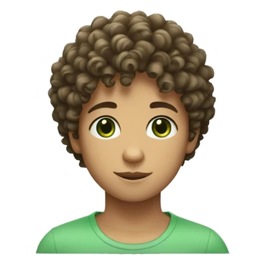 Boy with curly hair and green eyes sticker