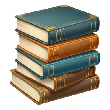 a stack of books sticker