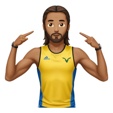 jesus in adidas clothes looking cool doing Usain bolt's move sticker