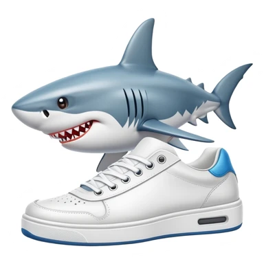 shark wearing sneakers sticker