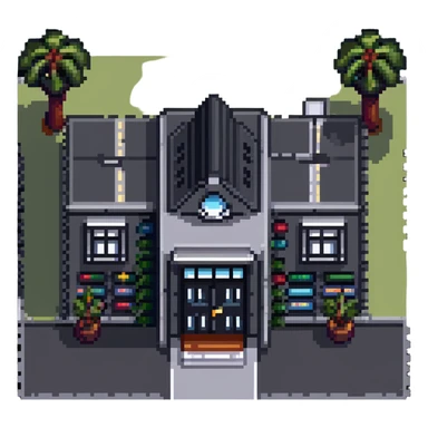 modern school campus building with multiple entrances, no flag pole sticker