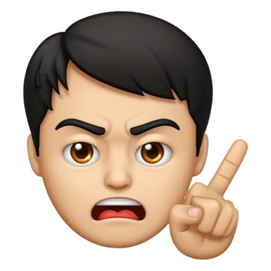Angry emoji with middle finger  sticker
