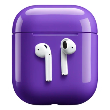 AirPods in purple case sticker