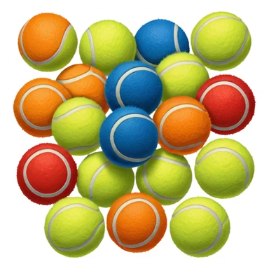 red yellow orange blue green tennis balls sticker