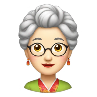 Chinese senior lady wdress traditiona Chinese sticker