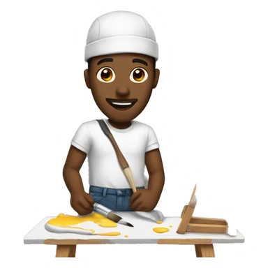 a guy painting sticker