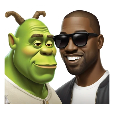 Shrek kissing kanye west sticker