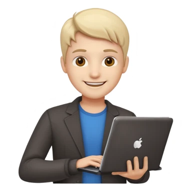 software engineer with a laptop and a tablet emoji sticker