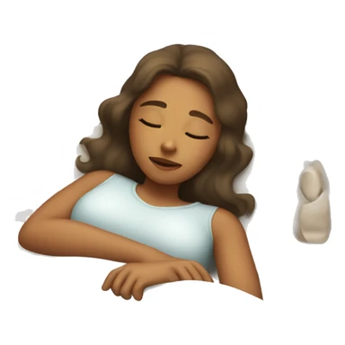 Girl sleeping in bed sticker