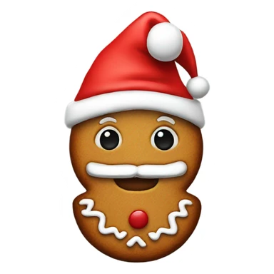 gingerbread with santa hat sticker
