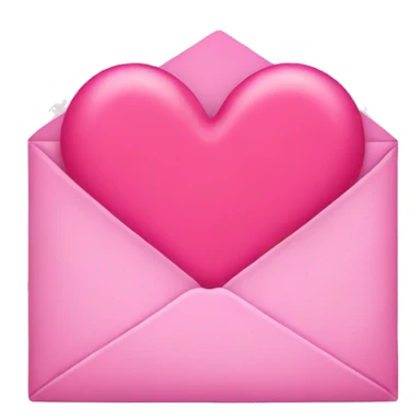 pink letter with heart sticker