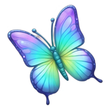 Shiny Glossy Pastel Gradient Hue Iridescent Crystal Butterfly sticker