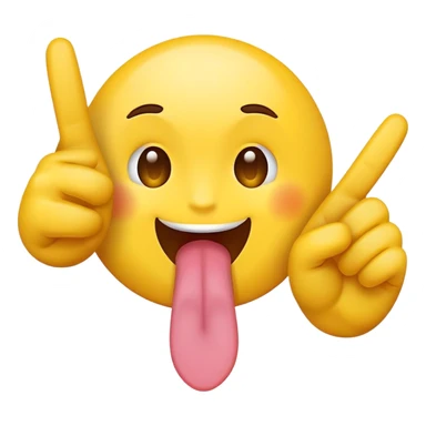 Emoji face holding up peace sign and sticking out tongue like 2016 sticker