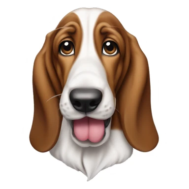 basset hound puppy with tongue out sticker