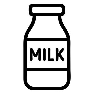 stylized milk bottle with bold outlines sticker