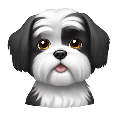 A shi-tzu dog that’s  black and white  sticker