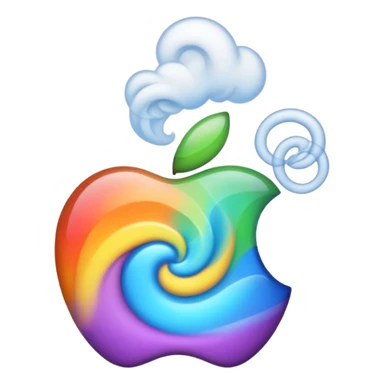 magical swirling smoke emoji, Disney-inspired, Apple emoji style sticker